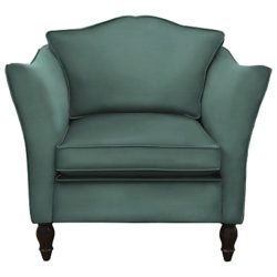 Duresta Vaughan Armchair, Umber Leg Canterbury Linen Teal Green